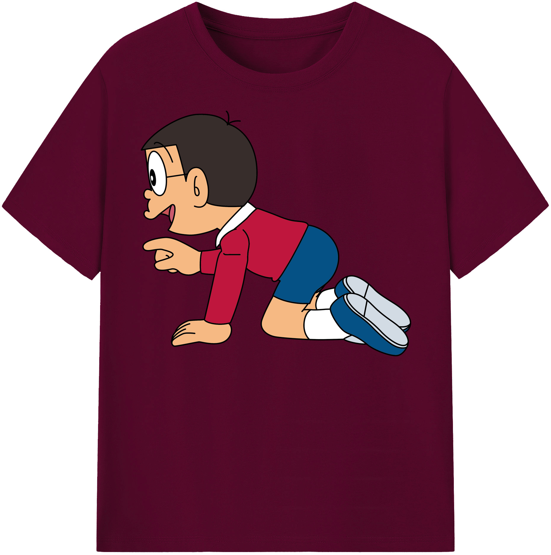 （画像用） ドラえもん 野比 のび太 Doraemon Nobita Nobi レディースカジュアルプリントTシャツ（綿100％）